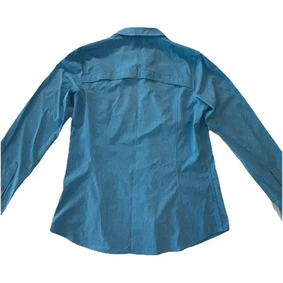 Field & Stream Women's Outdoor M Blue Vented Long Sleeve Fishing Hiking Shirt - Picture 2 of 11